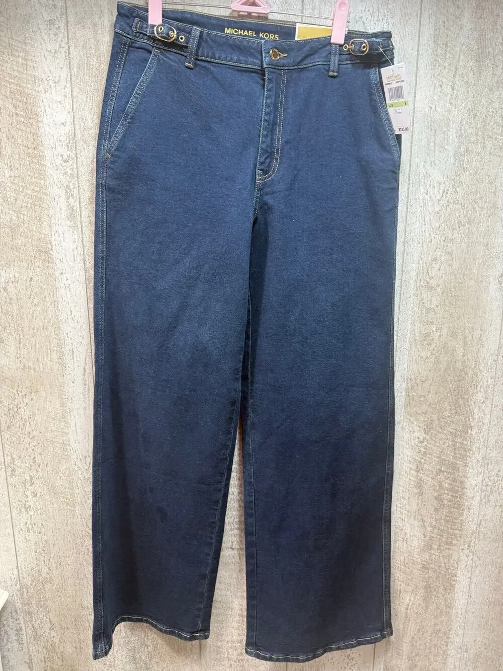 Michael Kors Selma Wide Leg Jeans Women’s 8 Overdyed Indigo Dark Wash NWT $125